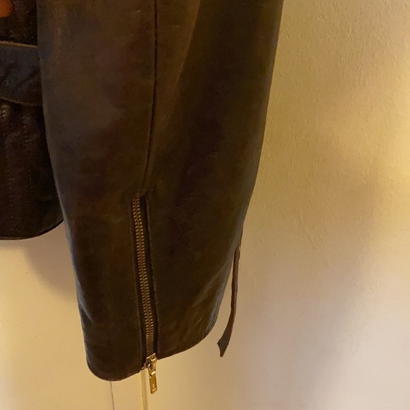 Leather Moto Jacket by FEMININ TOUCH. - Picture 11 of 13